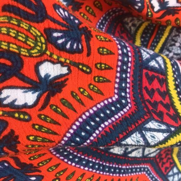 Jessica Taylor Rayon Teresa Orange Printed V-Neck Flowy Sleeveless Dress Size L - Picture 6 of 11